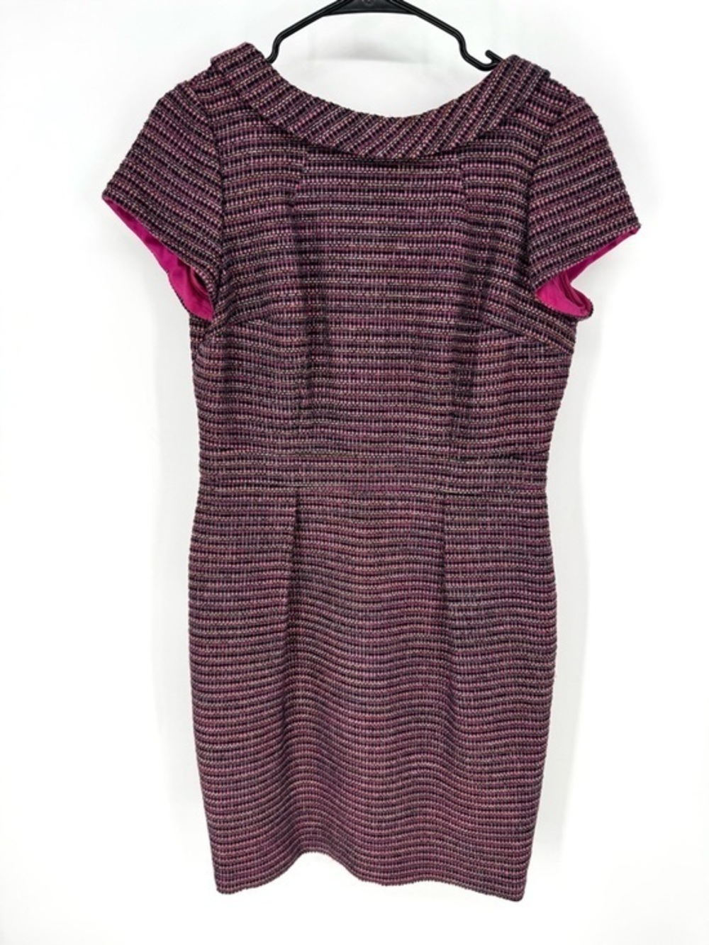 Boden victorian whimsy Tweed Plum-Pink Textured Sheath Dress 8